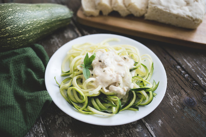 Zoodle Keto Alfredo With Bacon
